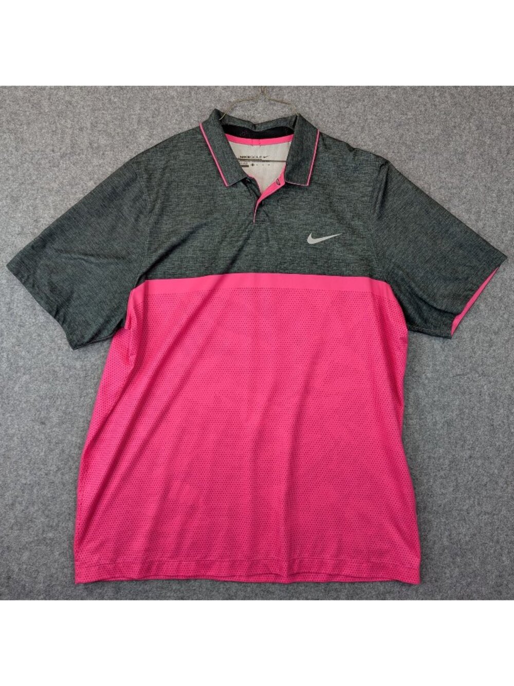 Nike Dri FIT Tour Performance Polo Men's XL Gray Pink PGA Whistling Straits 2015
